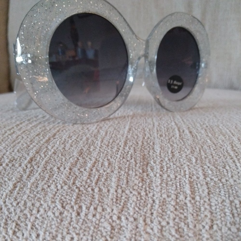 Clear Glitter Sunglasses NWOT